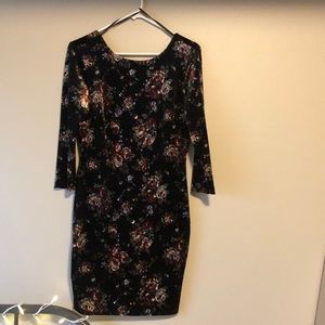 Velvet floral dress